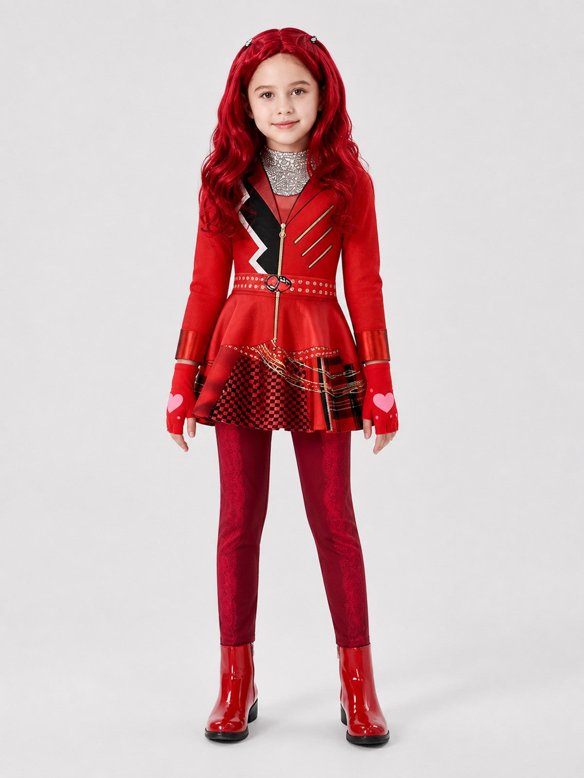 Red from Descendants 5 Cosplay Costume Dress on-model view