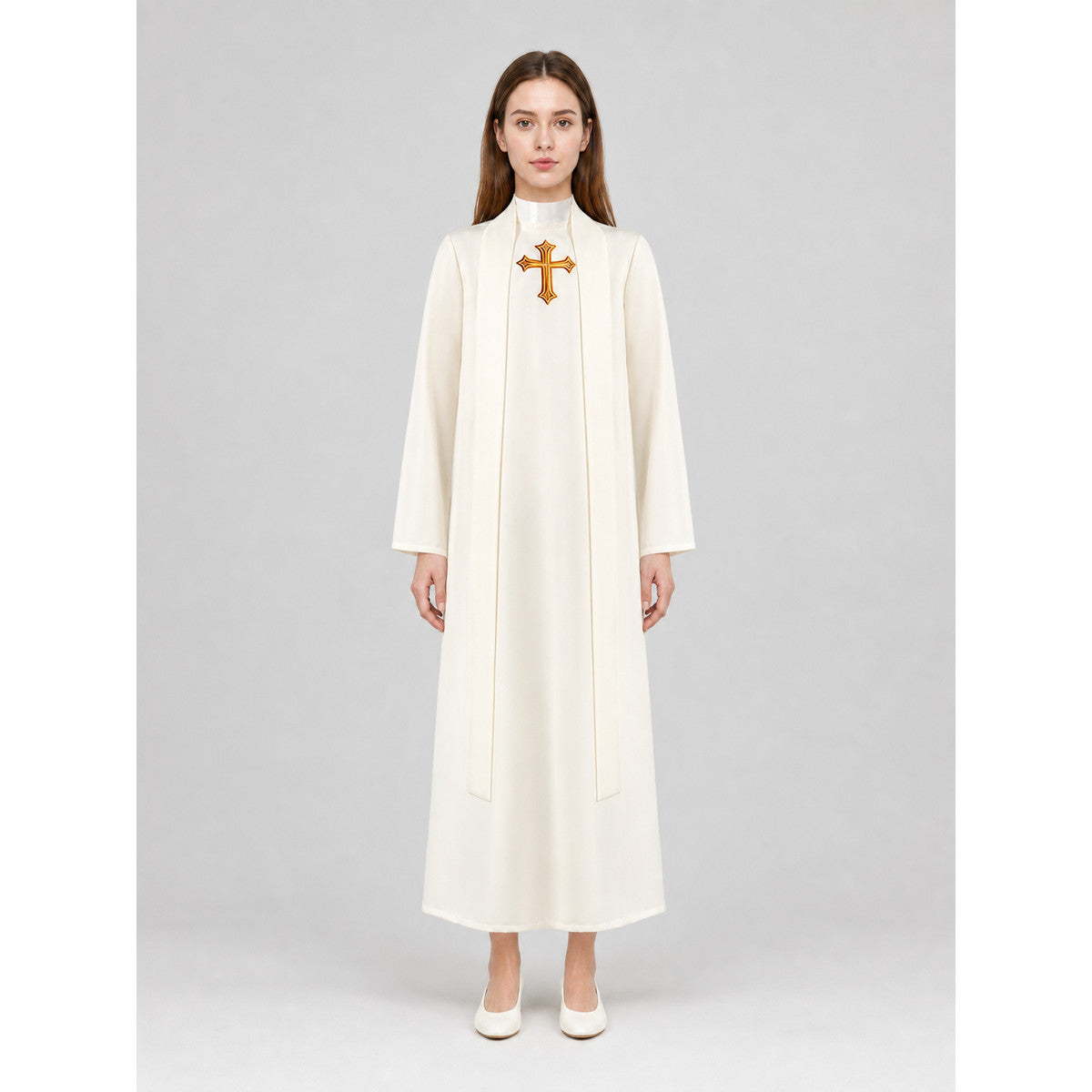 Cosplay Costume: White Cassock with Cross and Belt