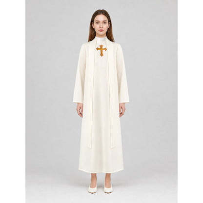 Cosplay Costume: White Cassock with Cross and Belt