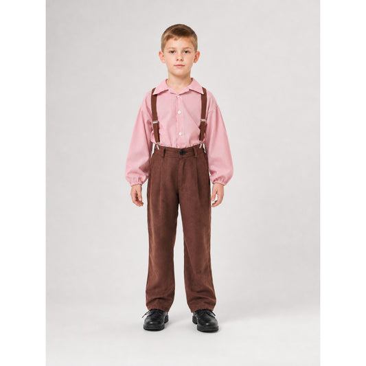 Retro-Style Shirt, Pants, and Suspenders Set