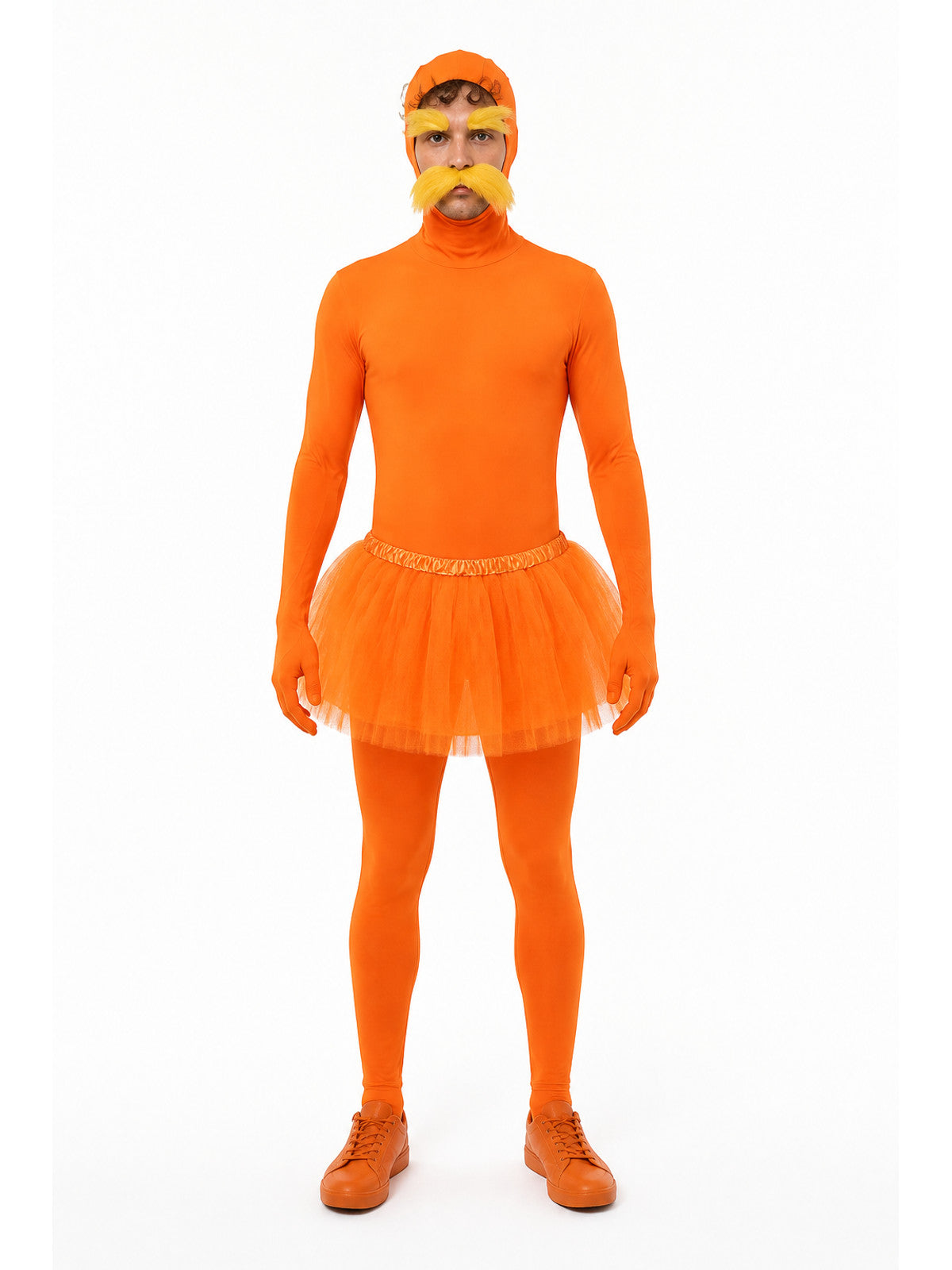 Orange Carnival Costume with Hood and Beard main product view