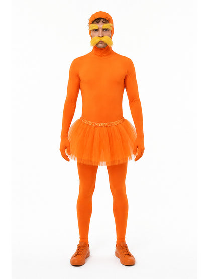 Orange Carnival Costume with Hood and Beard main product view