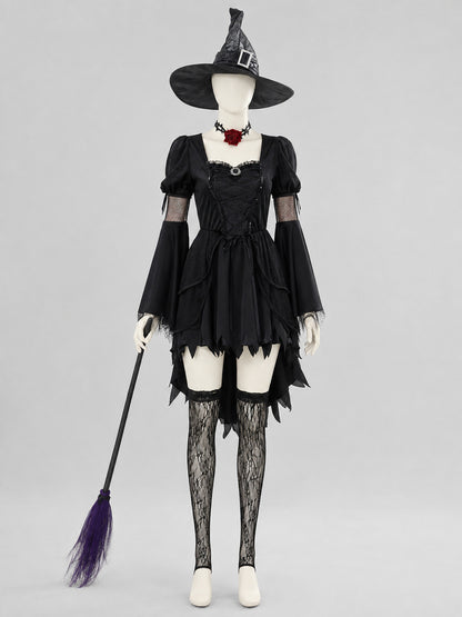 Women's Gothic-Style Witch Costume back view