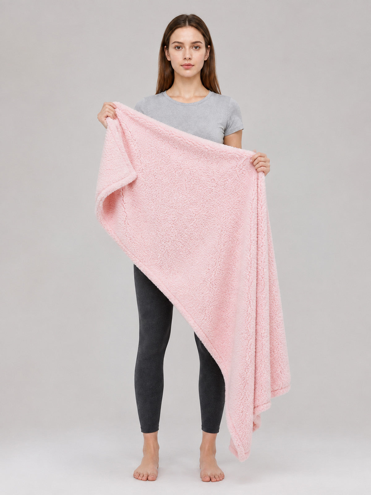 Folding Pet Blanket, Pink on-model view