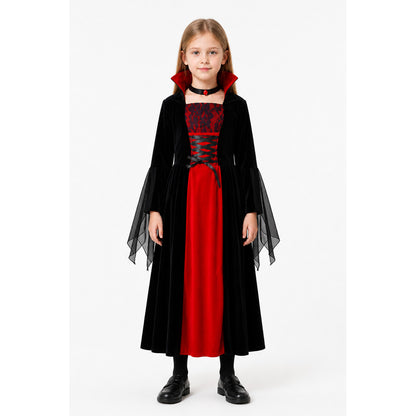 Gothic Vampire Costume with Red Dress main product view