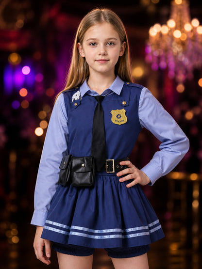 Women's Judy Hopps Rabbit Police Officer Costume Dress, Zootopia Outfit on-model view