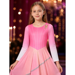 Glinda Princess Costume Two-Piece Set, Pink & Mint with Gold Trim for Girls
