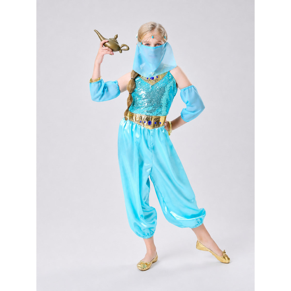 Arabian-style costume with veil and belt
