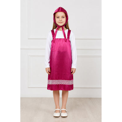 Masha Costume with a Pointed Hat and Lace Dress main product view