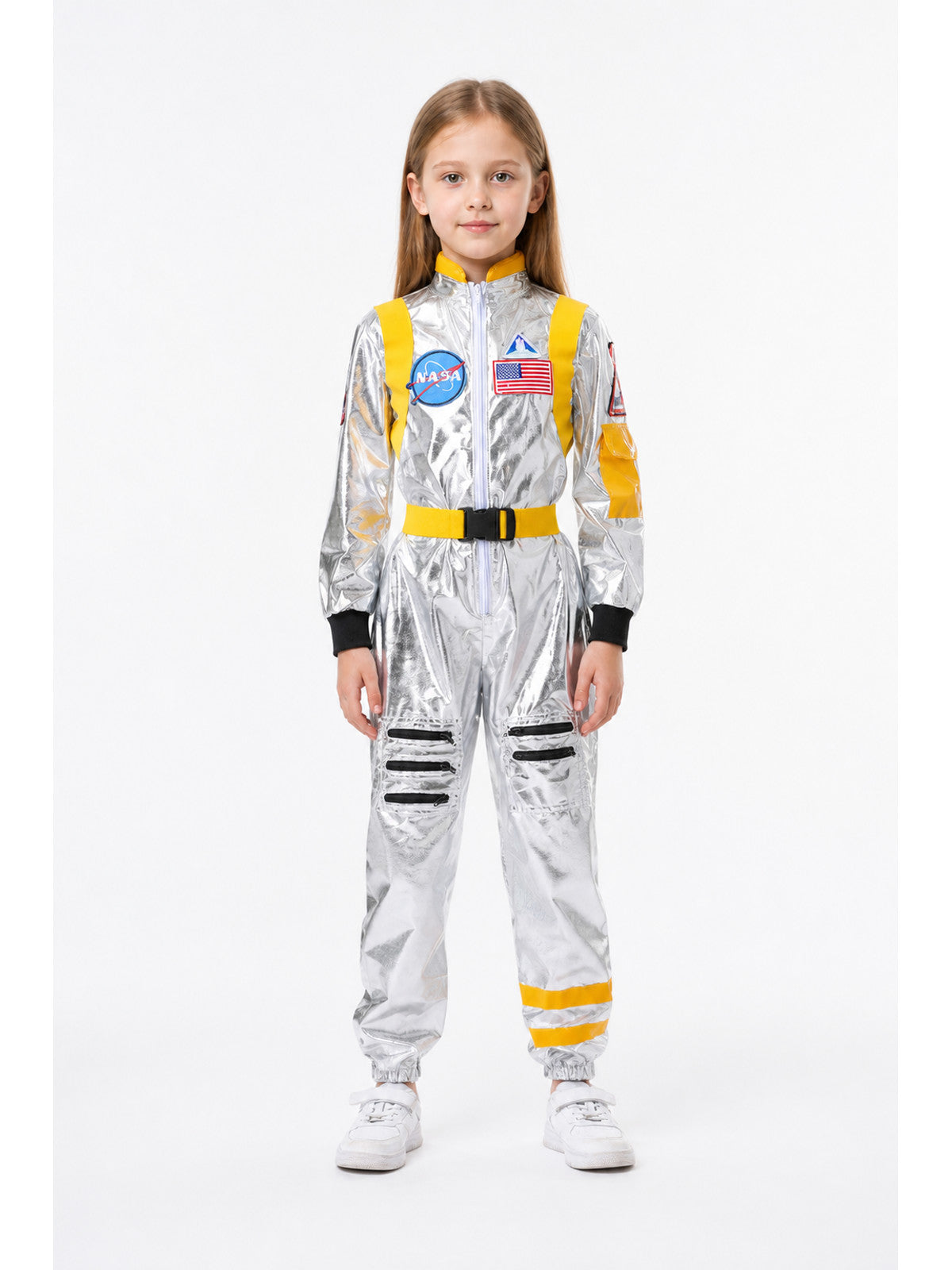Silver Carnival Astronaut Jumpsuit with Emblems main product view