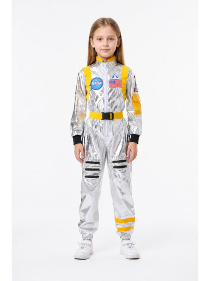 Silver Carnival Astronaut Jumpsuit with Emblems main product view