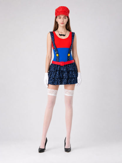 Super Mario Costume for Stage Performances and Costume Parties on-model view