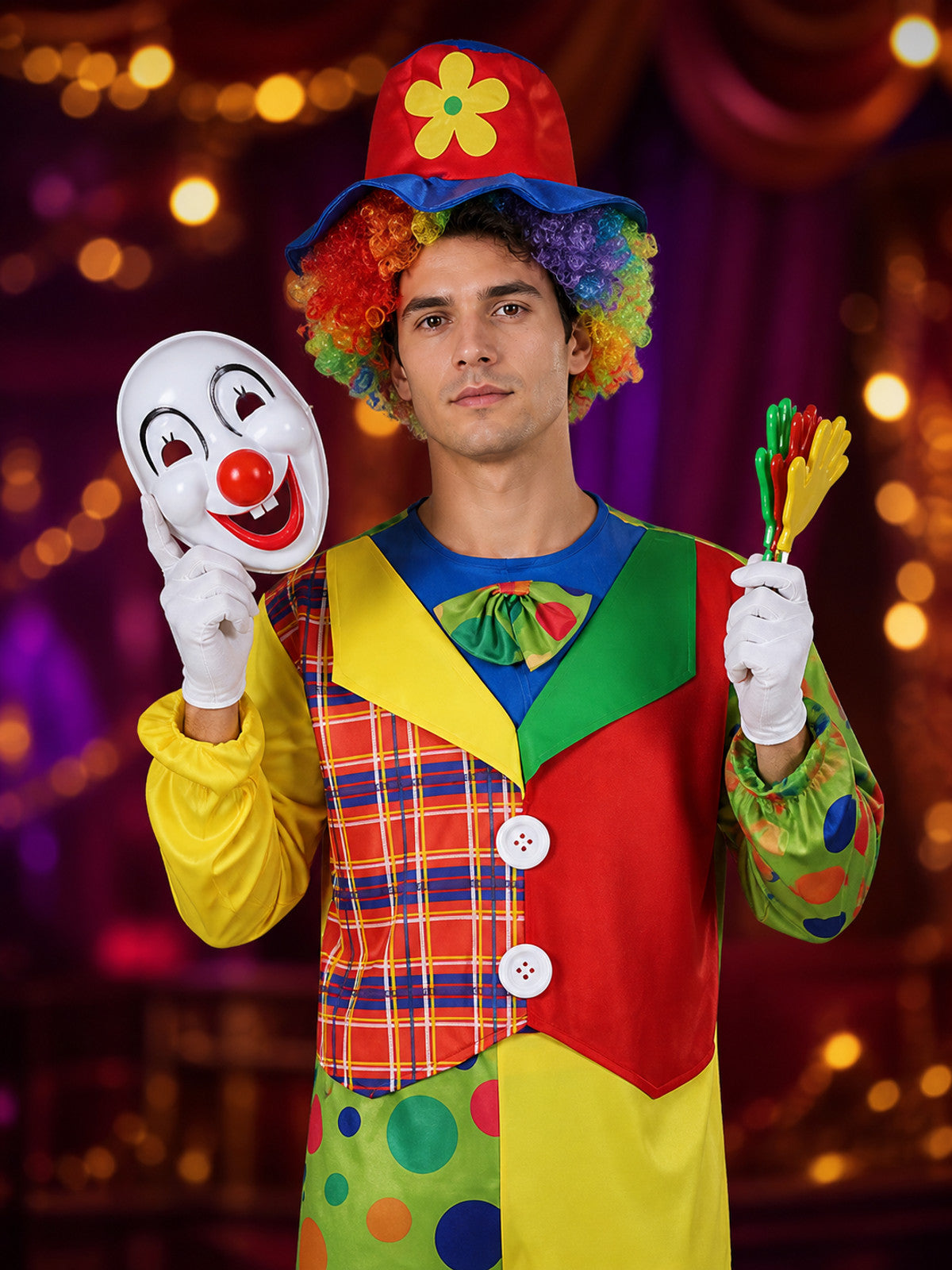 Printed Clown Jumpsuit for Cosplay and Carnival