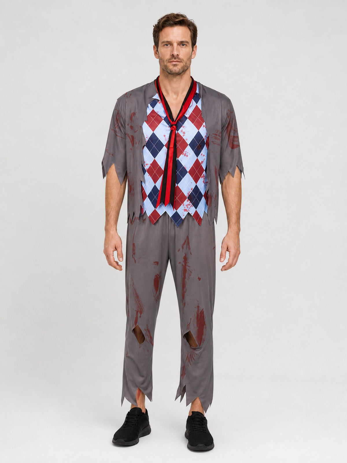 Halloween Zombie Costume, Ripped Set on-model view