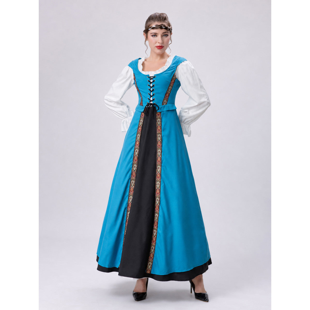 Medieval Lace-Up Costume Dress for Cosplay