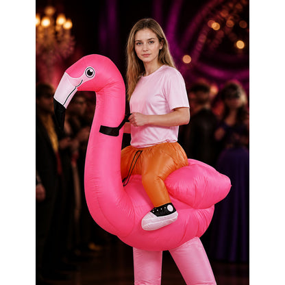 Funny Inflatable Flamingo Costume for Halloween Christmas on-model view