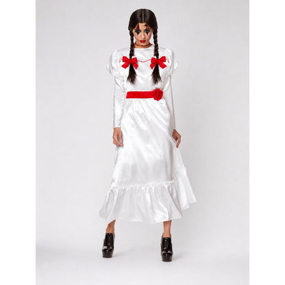 Annabelle Horror Movie Dress, White with Red