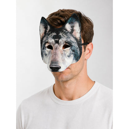 Gray and White Wolf Carnival Headpiece for Halloween main product view