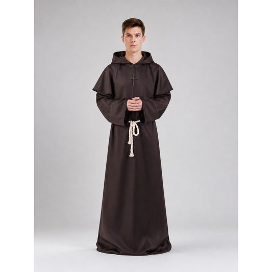 Hooded Cosplay and Halloween Robe Costume on-model view