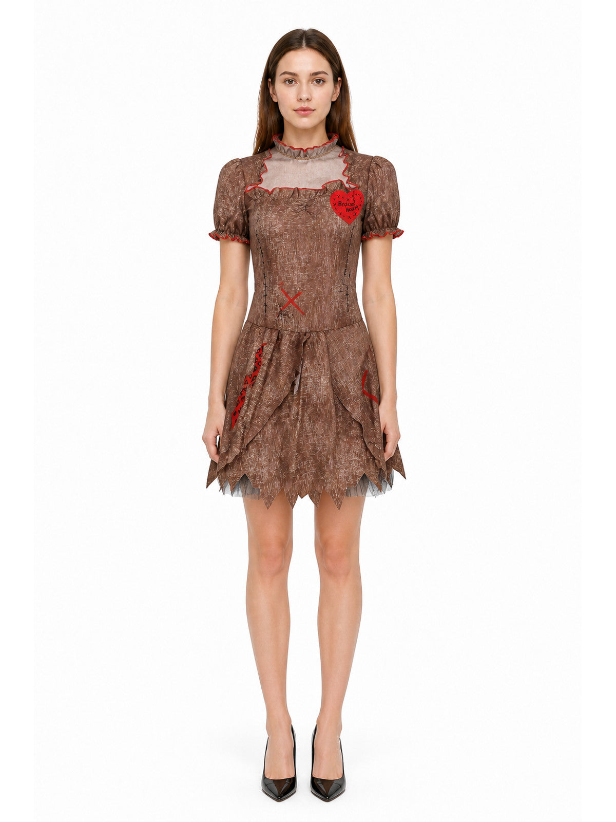 Short Ruffled Carnival Dress with Zipper
