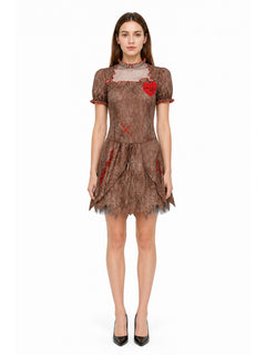 Short Ruffled Carnival Dress with Zipper