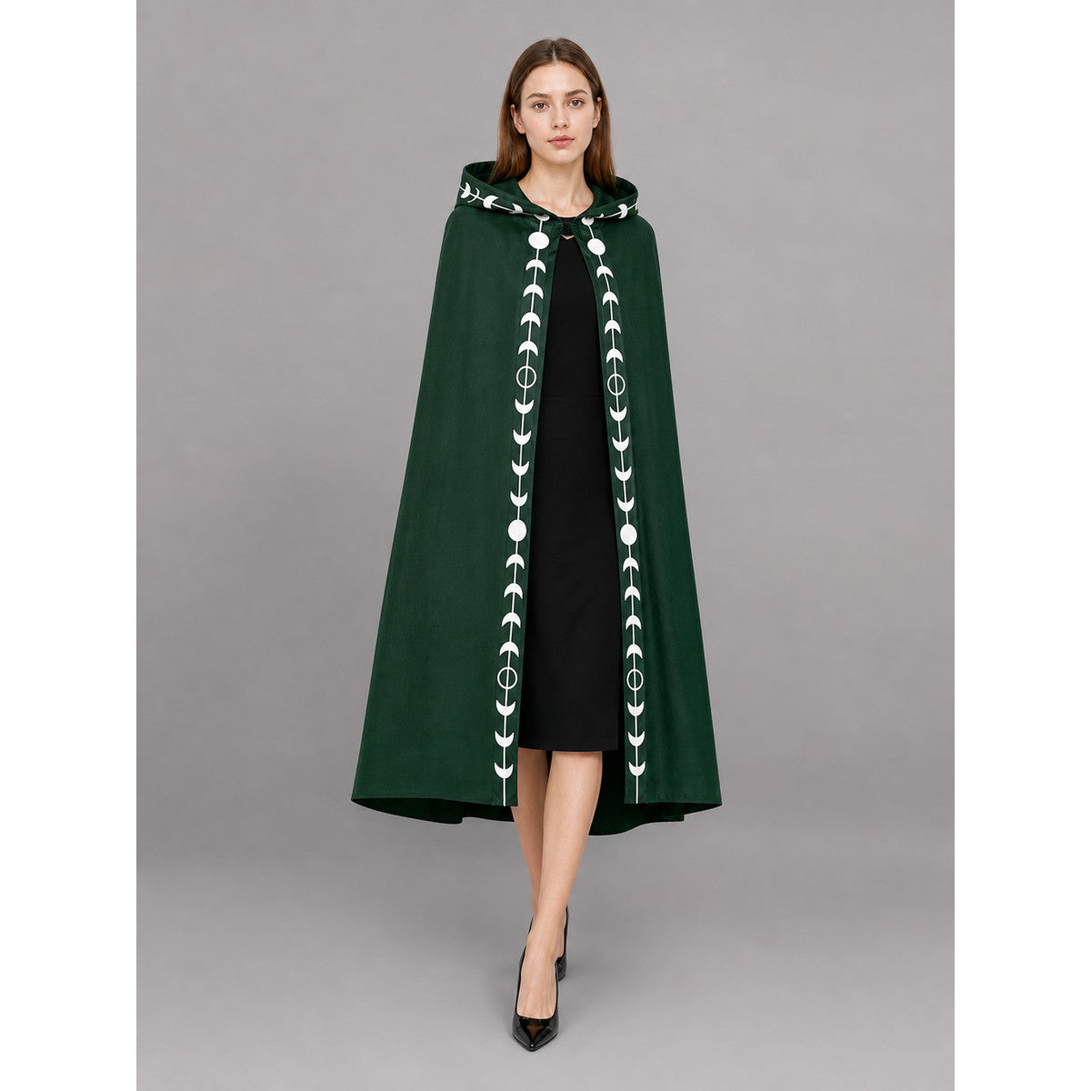 Green Hooded Carnival Cloak for Cosplay