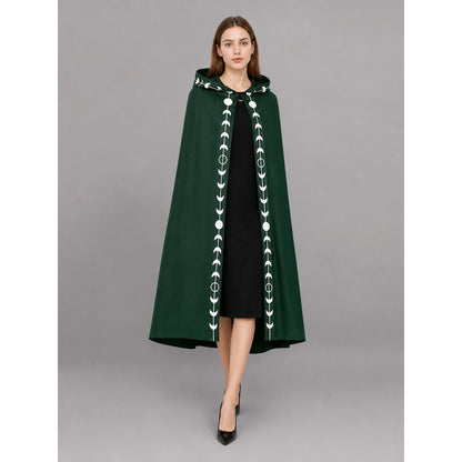 Green Hooded Carnival Cloak for Cosplay