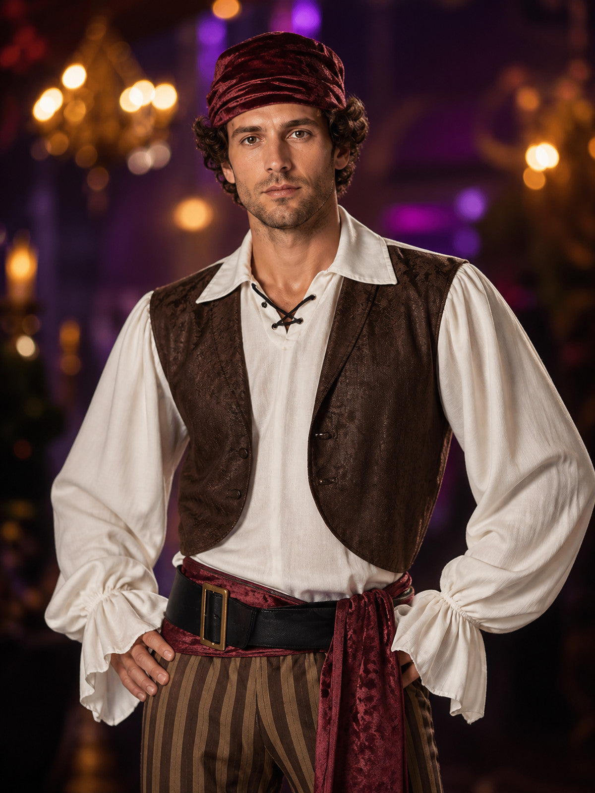 Retro Pirate Carnival Costume for Halloween Cosplay