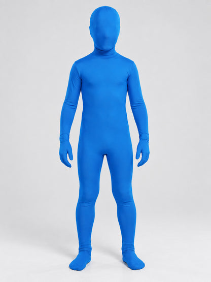 Blue Camouflage Jumpsuit Costume with Mask Hood