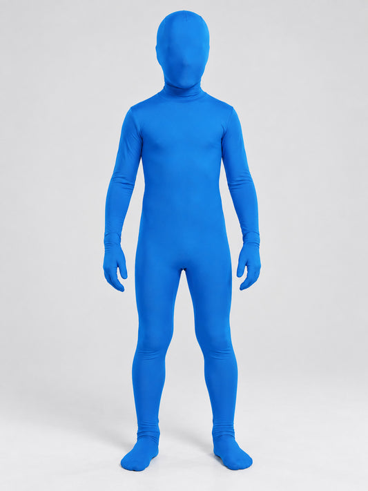 Blue Camouflage Jumpsuit Costume with Mask Hood