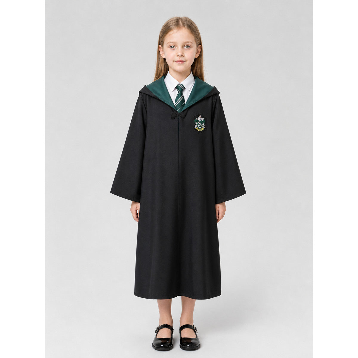 Wizard Costume: Hooded Robe with Tie on-model view