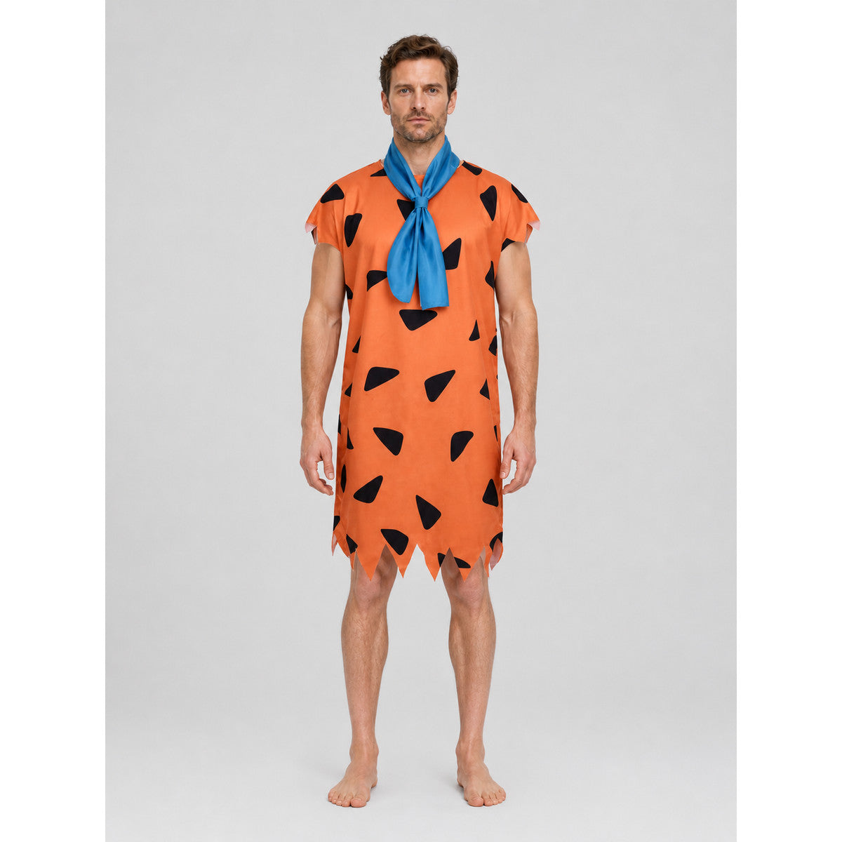 Primitive Man Cosplay Costume with Scarf on-model view