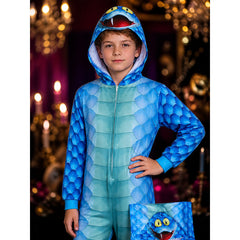 Zootopia Gary De'Snake Children's Blue Hooded Jumpsuit Halloween Costume