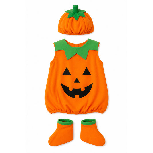Kids' Pumpkin Halloween Costume, 3 Pieces on-model view