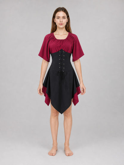Gothic-Style Costume Dress with Corset Panel front view