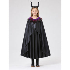 Halloween Witch Costume with Horns and Cape
