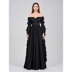 Black Long Gothic Vintage-Style Dress