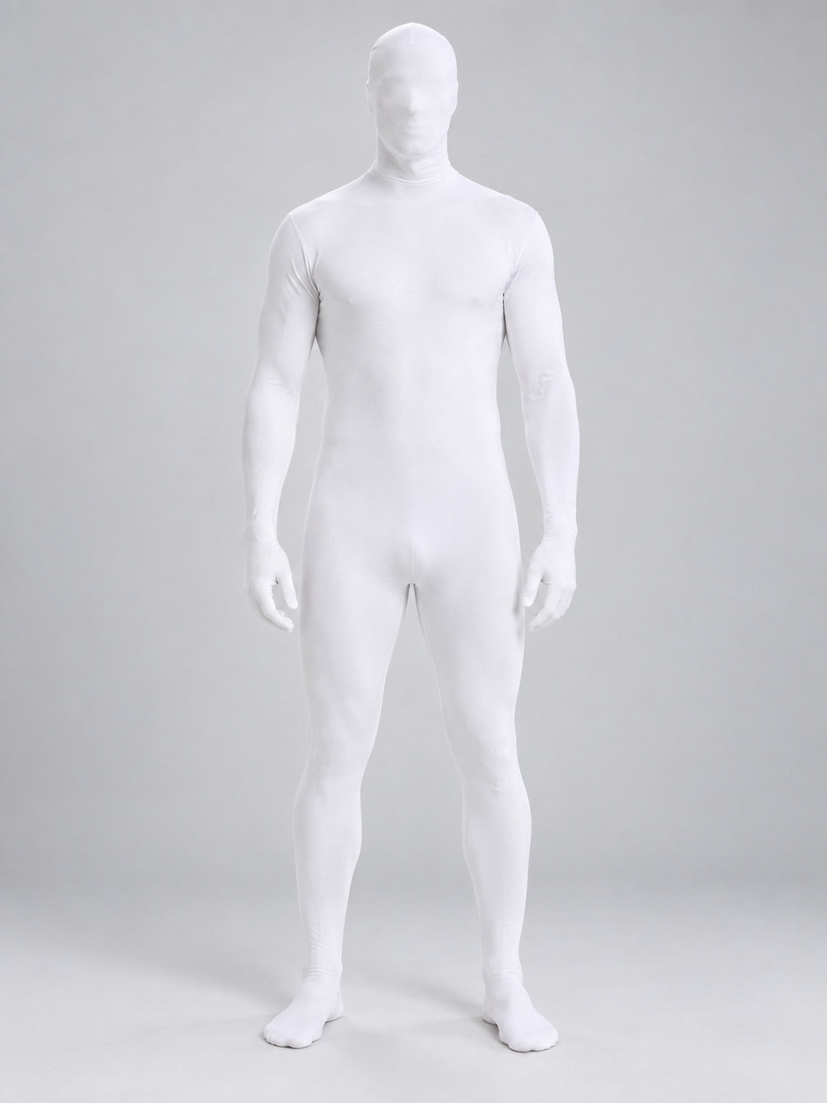 White Hooded Bodysuit with Long Sleeves