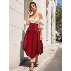 Burgundy Cape with Lacing, Loose Fit