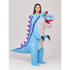 Inflatable dinosaur costume, blue, one size
