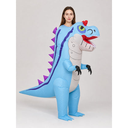Inflatable dinosaur costume, blue, one size