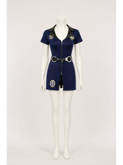 Dark Blue Short-Sleeve Police Costume