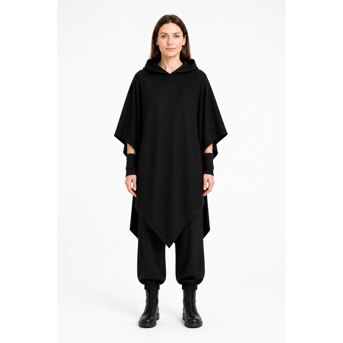 Black Vampire Costume with Hood and Pants main product view