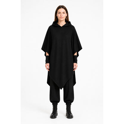 Black Vampire Costume with Hood and Pants main product view