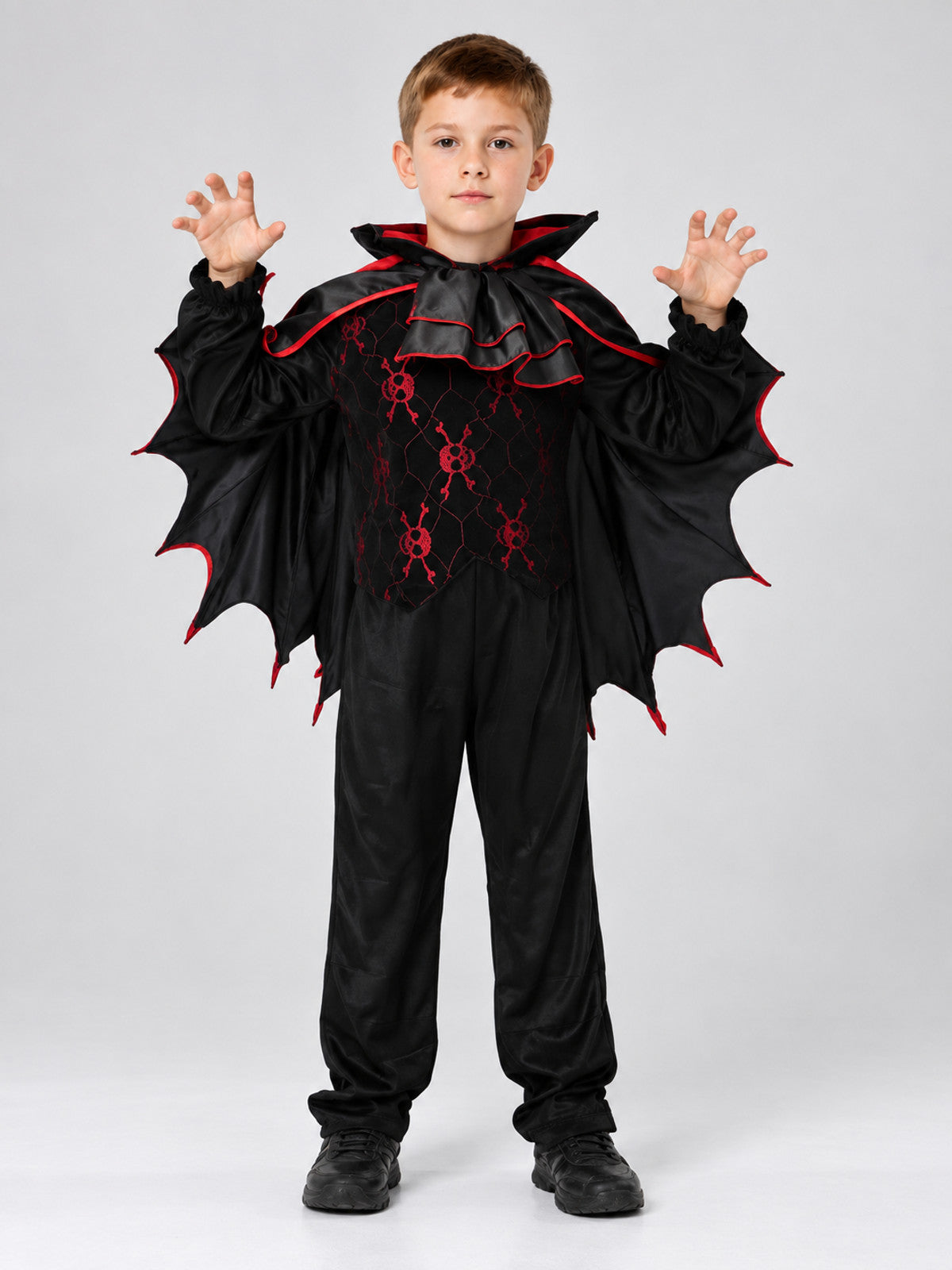 Vampire Costume with Red Trim on-model view