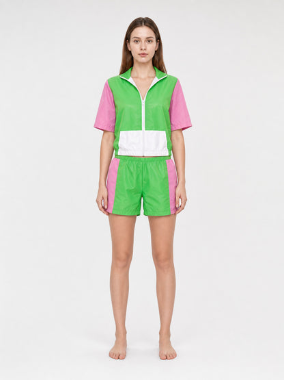 Sports Set: Zip-Up Jacket and Shorts front view