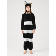 Ant Costume with Antennae and Black-and-White Stripes