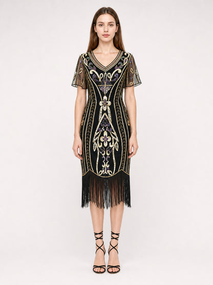 Art Deco-Style Fringe Cocktail Dress