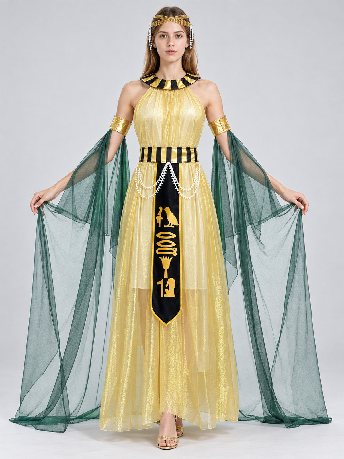 black egyptian_themed_carnival_costume_dress_cape_accessories product image