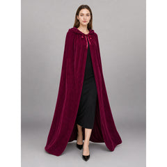 Burgundy Hooded Carnival Cloak for Cosplay